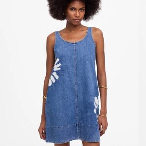 Madewell Shibori Denim Scoopneck Mini Dress EUC Large